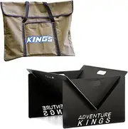 KINGS Portable Steel Fire Pit Easy Setup 40 x 46 cm + Portable Firepit Canvas Bag 38 x 47 x 4cm