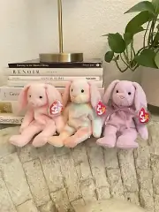 TY Beanie Babies - SET OF 3 RABBITS (Floppity, Hoppity & Hippie)