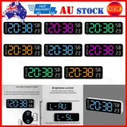 LED Display Digital Alarm Clock Temperature Date Bedside Wall Clock, Plugged-in