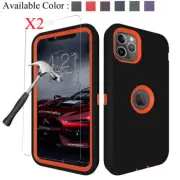 For iPhone 11 Pro Max Armor Hybrid Case Belt Clip Holster Cover+Screen Protector