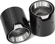 2pcs/lot Compatible For BMW 2 Series F22 F23 M235i M240i F20 F21 M135i M140i M Performance Carbon Fiber Car Exhaust Tip ID60mm Muffler Tip(Silver)