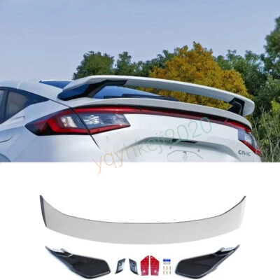 White&Black Rear Tail Trunk Spoiler Wing Lip For HONDA CIVIC Hatchback 2022 2023 (for: Honda Civic)