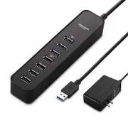 Elecom USB3.0 hub [with magnet] (7 Port Self & bus-powered black) U3H-T706SBKNEW
