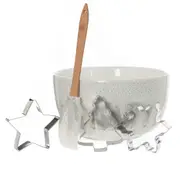 Bread and Butter Electroplate Tree Mini Mix Bowl Set Silver White/Silver