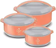 MILTON Divine Jr Inner Stainless Steel Casserole Set Of 3, Colour May Vary