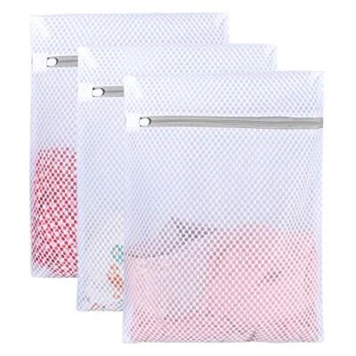 3 Pack 11x16 Inch Mesh Laundry Bag for Garment Bath Towels Bed Sheet