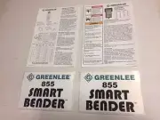 NEW GREENLEE 855 CONDUIT PIPE BENDER DECAL KIT SMART QUAD BENDER STICKER PART