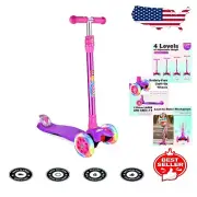 Fun & Safe 3-Wheel Kick Scooter for Toddlers - Light Up Wheels & Extra-Wide Deck