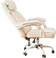 White Office Chair Computer Chair Conference Room Chair Backrest Adjustable 135° Backrest Chair with Footrest