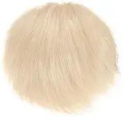 uxcell 1-Pack Faux Fur Pom Poms, 1.2 Inch/ 4.7 cm Soft Fluffy Pompoms Balls with Elastic Loop for Hats/Bags/Keychains/Knitting Accessories/DIY Crafts [Beige]