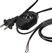 uxcell Lamp Cord with Dimmer Switch Power Wire 1.8M Black Replacement Lamp Repair Part 2Pcs
