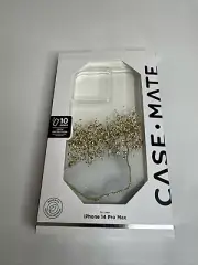 Case-Mate Apple iPhone 14 Pro Max Case- White/Gold Karat Marble