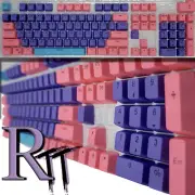 104Pcs Pink Purple Blue Full Size Key Double Shot Keycaps Mechanical Keyboards