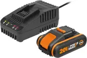 WORX Battery & Charger Kit Powershare™ 20V 2.0Ah MAX Lithium-ion Battery