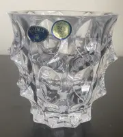 Bohemia Crystal Fortune Whiskey Tumbler Brutalist Design Crystal Cocktail Glass