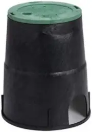 53210 Sprinkler System 7-Inch Circular Valve Box, Dark Green/Black