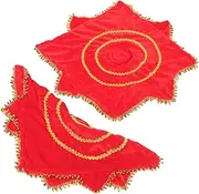 [TINEASUR] Duo Dance Handkerchief Cloth Handkerchiefs for Men Wedding Lace Handkerchief Portable Dance Handkerchief Wedding Handkerchief Handkerchiefs for Women Red Golden Velvet