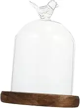 Elegant Glass and Wood Container for Eternal Flower Bud in Home Decor Confectionery Models