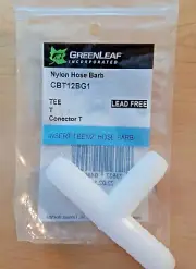 Green Leaf, Nylon Hose Barb, CBT12BG1, Insert Tee 1/2" Hose Barb, New 5 pk