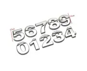 DIY 3D Metallic Alphabet Sticker Car Emblem Letter Silver Badge Decal (A-Z&#038;0-9): n
