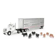 John Deere 1:32 Freightliner 122SD Single Semi Truck w/Cattle Trailer 3Y+