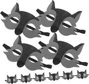 Yardwe 10pcs Felt Wolf Masks for Kids - Felt Animal Half Face Mask Halloween Masquerade Cosplay Props Wolf Costume for Birthday