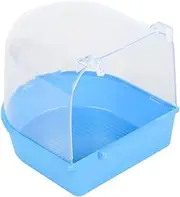 BAZEITFLOW 1Pc Caged Bird Bath for Small Birds Covered Design for Budgies Canaries and Parrots Light Blue Bathing for Bird Cages Feather Maintenance