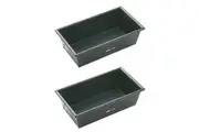 2x Mastercraft 21x11cm Heavy Base Non-Stick Box Sided Loaf Bread Pan Baking BLK