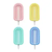 Set of 4 Colorful Silicone Ice Lolly Moulds Easy Releases Popsicles Maker Molds