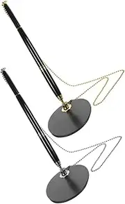 SEWACC 2 Sets Key Chain Ballpoint Pen with Ergonomic Grip and Attached Base Stand for Guest Book Signatures Office Use and Weddings Black Ink