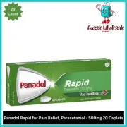 Panadol Rapid Paracetamol 500mg Fast Absorbance Effective Pain Relief 20 Caplets