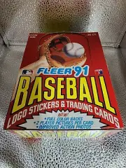 1991 Fleer Baseball Wax Box 36 Factory Sealed Packs MINT