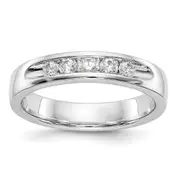 14k White Gold 5-Stone 1/4 carat Round Diamond Complete Channel Band