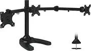 Mount-It! MI-789 Triple Monitor Stand Freestanding LCD Computer Screen Desk Mount for 19, 20, 22, 23, 24 Inch Monitors VESA 75 and 100 Compatible Full Motion, 66 lbs Capacity (3 Horizontal Monitor)