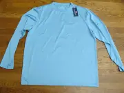 Vineyard Vines New Jake Blue Spacedye Fishing LS Perf Stretch Graphic Tee XL
