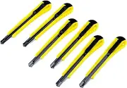 Metal Barrel Utility Knife with Locking Mechanism 12 Blades, 1-10 mm Width (Pack of 6)