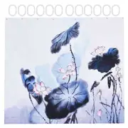 Blackout Curtain Waterproof Flower Printing Shower Curtain with Hooks for Bathroom Bedroom Living Room Study180x200cm