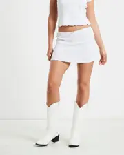 Bittersweet Pointelle Mini Skirt in White