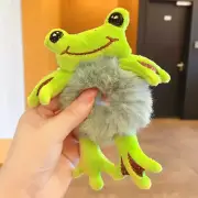 Cartoon Animal Plush Hair Ring Scrunchy - New - Green Frog