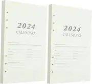 HAPINARY 2 Packs of Compact Notebook Papers Professional Loose Leaf Papers Planner Refill Paper English Daily Planner