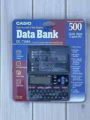 Vtg Casio 500 Electronic Data Bank Calculator DC-7500A Schedule World Time New