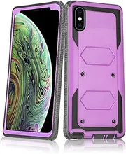 Asuwish Phone Case for iPhone Xs Max Cover Hybrid Shockproof Drop Proof Full Body Protective Cell Accessories Rugged Slim Dual Layer i X XR Xsmax 10x SX Xmax 10xs 10s 10 Plus Xmaxs Women Men Purple