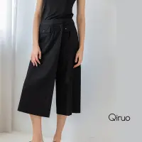 在飛比找Yahoo奇摩購物中心優惠-【Qiruo 奇若名品】春夏女裝專櫃精品黑色七分褲裙(百搭實