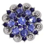 AMERICAN HERITAGE EQUINE TANZANITE PURPLE CRYSTAL WESTERN SADDLE CONCHO