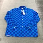 Lacoste Live Shirt Mens 40 Button Up Checkered Blue Crocodile Casual
