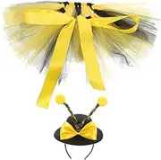 BESPORTBLE Cosplay Clothing for Dogs Bumblebee Theme Costume Outdoor Pet Garment Skirt and Hat