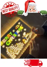 Light Up w/ 7 Pens Dry Erase Board LED Note Board With Colors Acrylic With Light