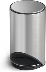 [Joseph Joseph] Arc 10L Slimline Pedal Bin with Easy Push Pedal, Liner Pocket, Soft-Close Lid, Fingerprint-Proof, Removable Inner Bucket, Stainless Steel