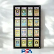 PSA/CGC/ARK Wall Frame 16 Grid Pokémon/NBA/Baseball/AFL Trading Cards. Not BGS