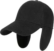 [Generic] Winter Hat Adult Ski Thick Warm Lining Felt Sport Hat Big Head Man Plus Size Baseball Cap 55-59cm 60-65cm